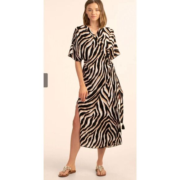 Trina Turk VIVANT MIDI WRAP DRESS Swim Cover Up NWT XS - Picture 1 of 9